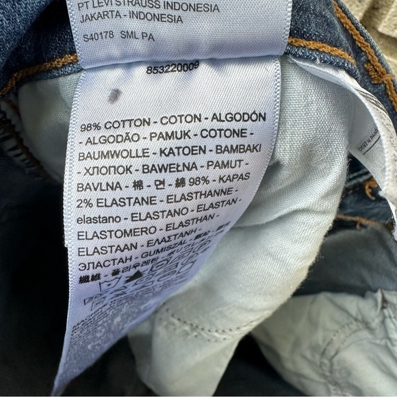 Levi’s Mile High Cropped Wide Leg Jeans Sun Devil Heat Dark Wash Button Fly - Picture 12 of 13